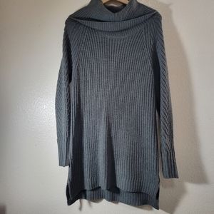 A new day Gray Cable Knit Turtleneck  Sweater Dress